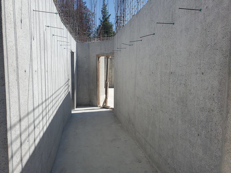 The solid concrete walls throughout