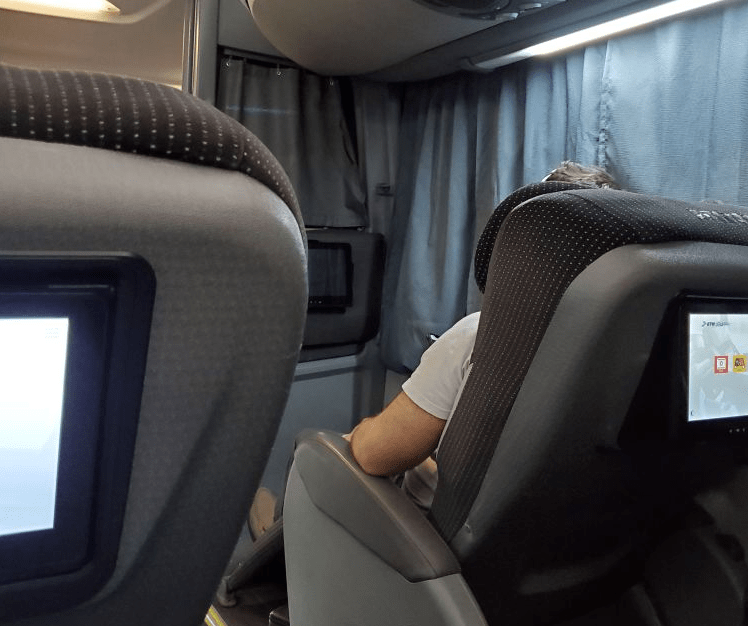 Inside of luxury ETN bus in Mexico
